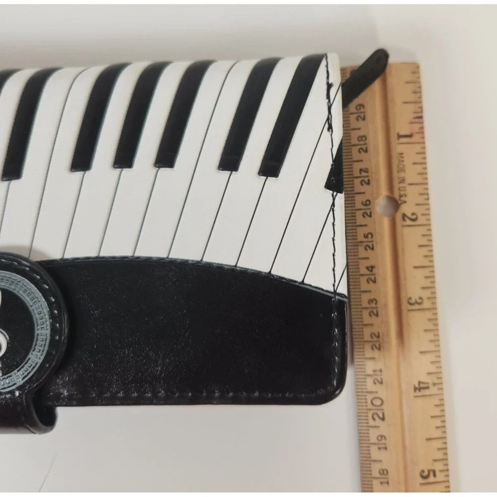 Shag Wear Women's Large Faux Leather Clutch Wallet Piano Keys Music Teacher